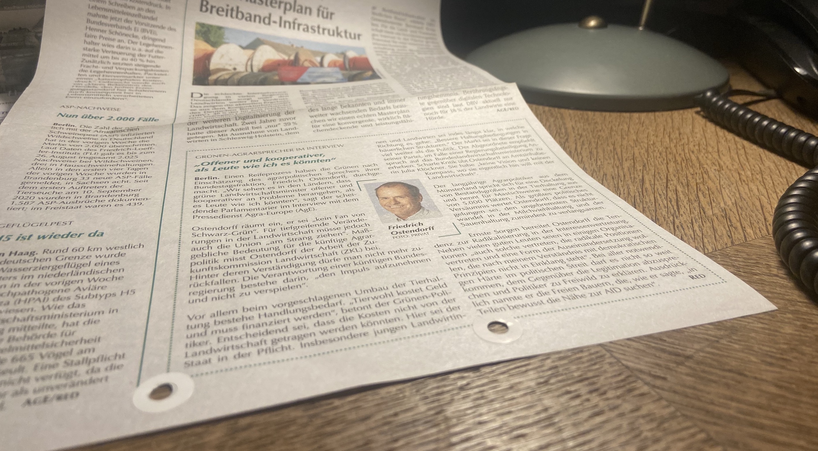 Verleumdung: Ostendorff in der Bauernzeitung vom September 2021